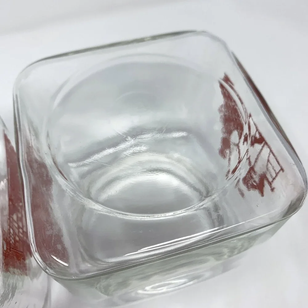 Set 2 Vintage Glass Canister Jar 6 3/4
